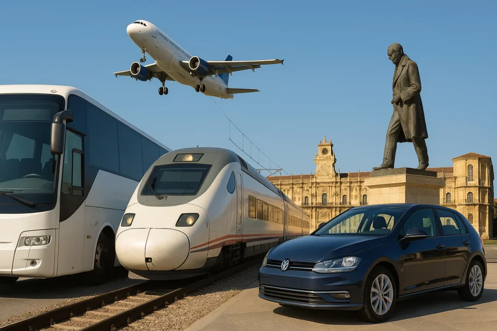 Cómo llegar a León en coche tren bus y también avión